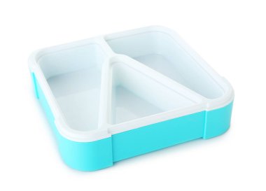 Boş okul öğle yemeği kutusu beyaz arka plan üzerinde