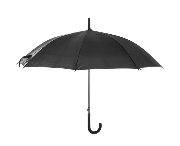 Parapluie élégant noir sur fond blanc — Photo