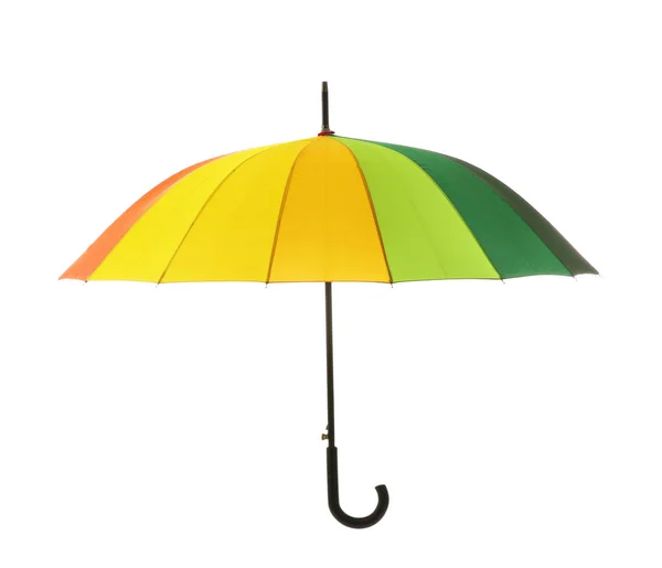 Stylish colorful umbrella on white background — Stock Photo, Image