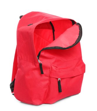 Beyaz arka plan üzerinde okul sırt çantası