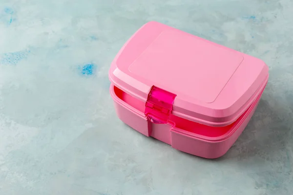 Plastic lunch box on light background — Stock Photo, Image