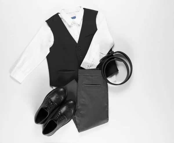 Stylish school uniform on white background — Stock Photo, Image