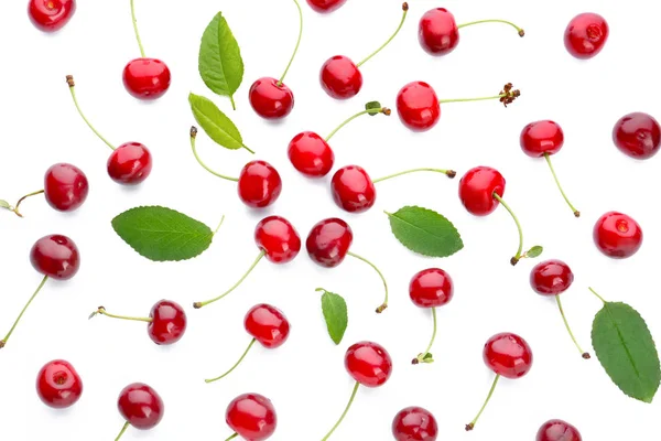 Tasty ripe cherry on white background — Stock Photo, Image