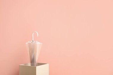 Renkli arka planda kutu lu şık şemsiye