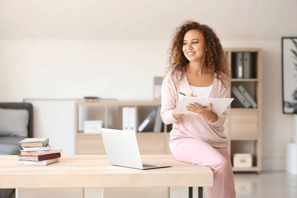 Young African-American student preparing for exam — Stock Photo, Image