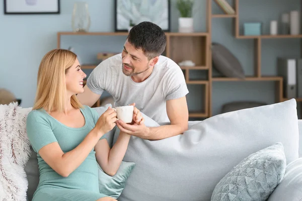 Happy couple in love resting at home — Stock Photo, Image