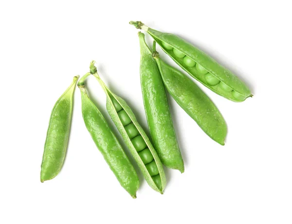 Tasty fresh peas on white background — Stock Photo, Image