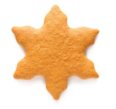 Beyaz arka planda lezzetli Noel kurabiyesi