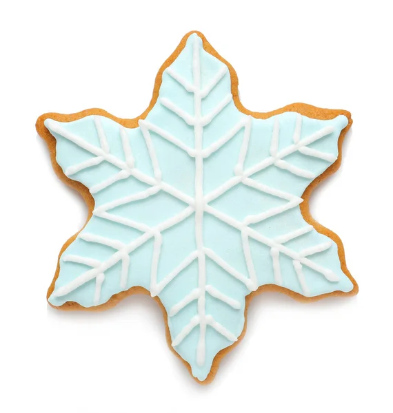 Biscoito de Natal saboroso no fundo branco — Fotografia de Stock