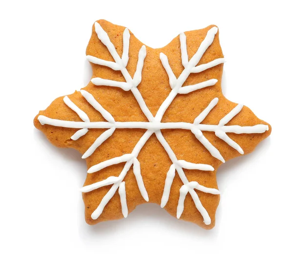 Tasty Christmas cookie on white background — Stock Photo, Image
