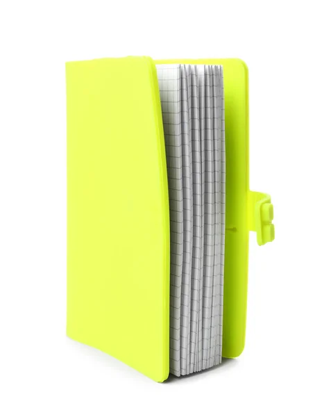 Bright notebook on white background
