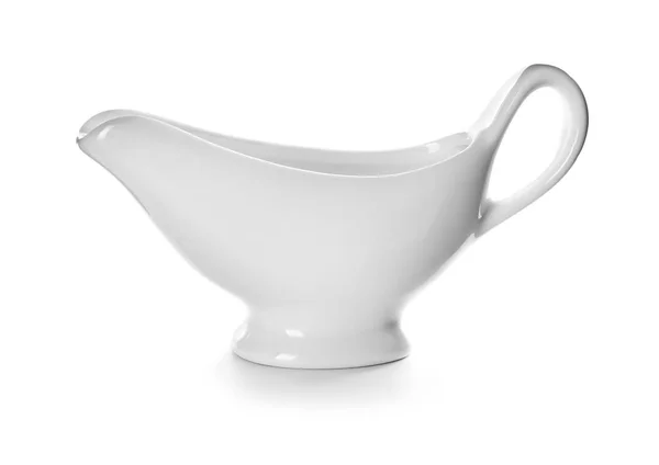 Ceramic gravy boat on white background — Stock Photo, Image