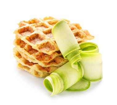 Beyaz arka planda lezzetli kabak waffle