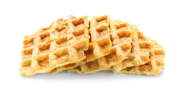 Leckere Kürbiswaffeln auf weißem Hintergrund — Stockfoto