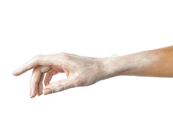Ζωγραφισμένο θηλυκό χέρι σε λευκό φόντο — Φωτογραφία Αρχείου