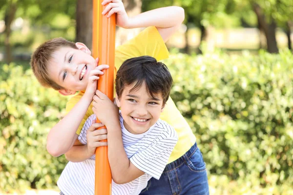 Cute little boys on playground — Stock Photo, Image