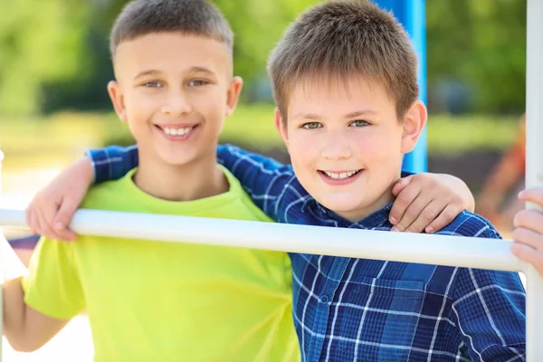 Cute little children on playground — Stock Photo, Image