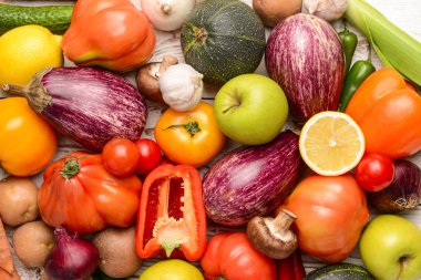 Karışım-in taze sebze, üstten görünüm