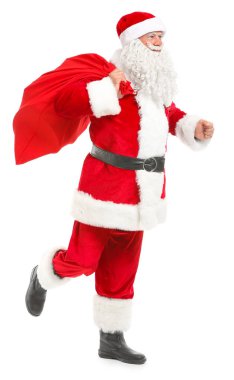 Beyaz arka planda Noel Baba portresi