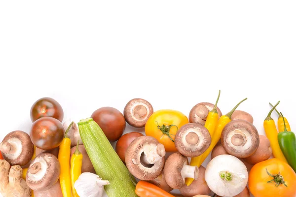 新鲜蔬菜在白色背景上的分类 — 图库照片