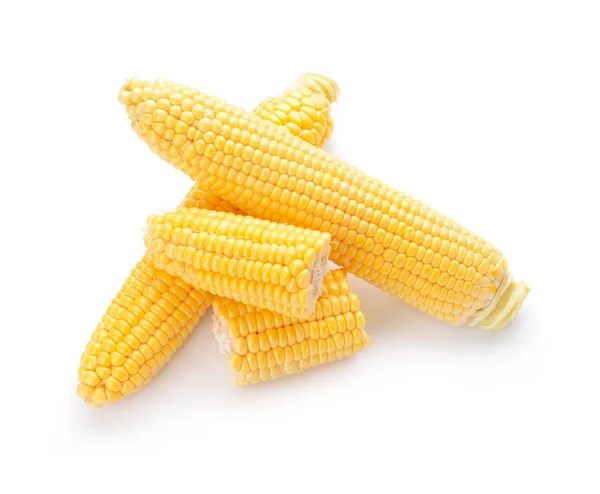 Fresh corn cobs on white background — Stock Photo, Image