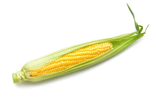 Fresh corn cob on white background — Stock Photo, Image