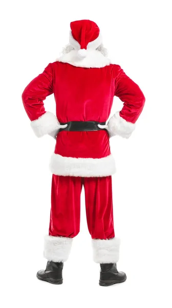 Weihnachtsmann auf weißem Hintergrund, Rückseite — Stockfoto