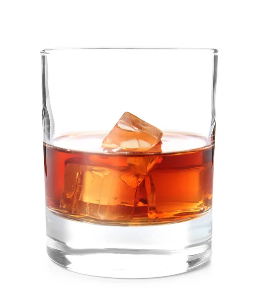Glass of whiskey on white background — Stock Photo, Image