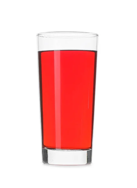 Glas leckerer Granatapfelsaft auf weißem Hintergrund — Stockfoto