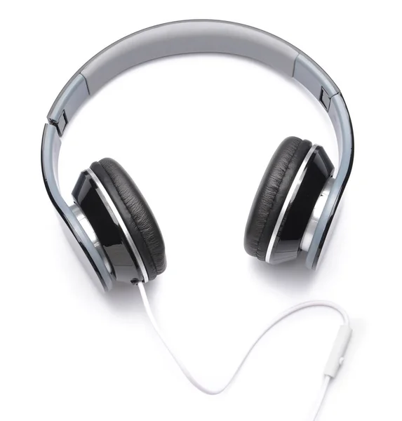 Headphones modernos em fundo branco — Fotografia de Stock