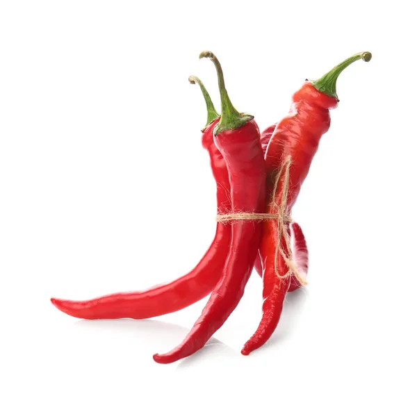 Piros chili paprika fehér háttér — Stock Fotó