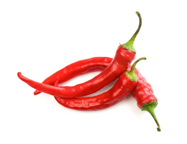 Red chili peppers on white background — Stock Photo, Image