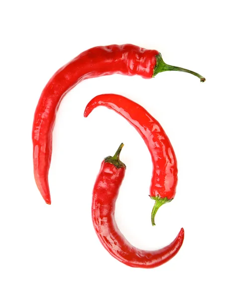 Red chili peppers on white background — Stock Photo, Image