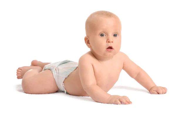 Entzückendes kleines Baby auf weißem Hintergrund — Stockfoto