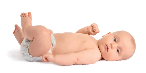 白い背景に愛らしい小さな赤ちゃん — ストック写真