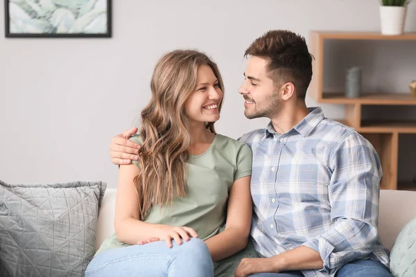 Portrait of happy loving couple at home — Stock Photo, Image