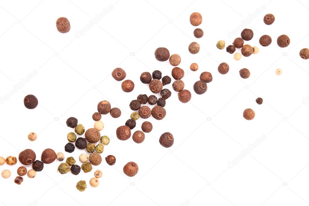 Aromatic peppercorn on white background