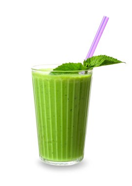 Beyaz arka planda sağlıklı smoothie Cam