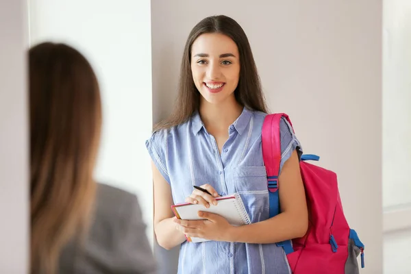 Young female students at the university — Stock Photo, Image