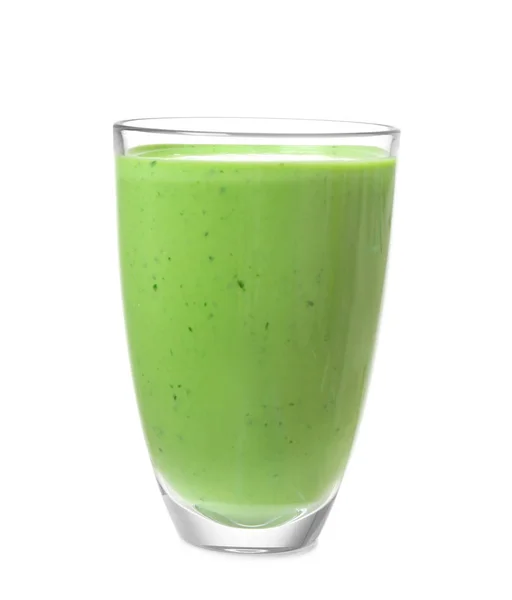 Verre de smoothie sain sur fond blanc — Photo