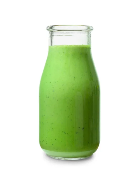 Bottle of healthy smoothie on white background — Stock Photo, Image