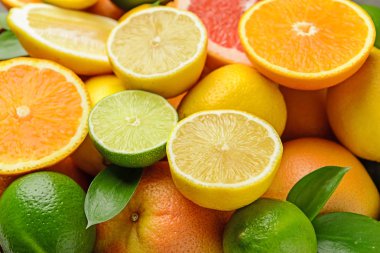 Farklı narenciye yığını, closeup