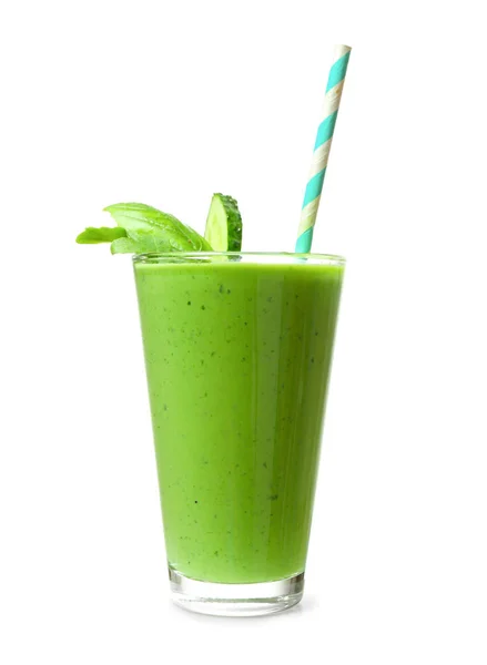 Glas gezonde smoothie op witte achtergrond — Stockfoto