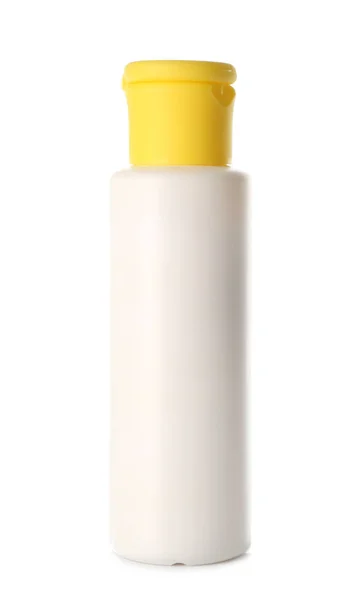 Botella de producto cosmético sobre fondo blanco — Foto de Stock