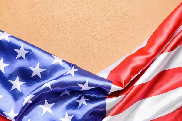 USA flag on color background — Stock Photo, Image