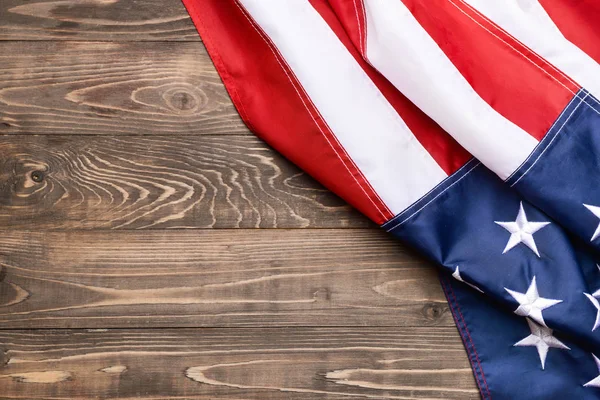 USA flag on wooden background — Stock Photo, Image