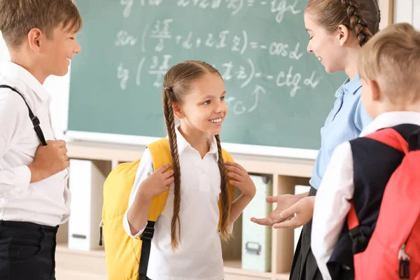 Cute little pupils in classroom — Stock Photo, Image