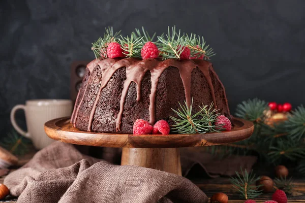 Tasty Christmas pie on table — Stock Photo, Image