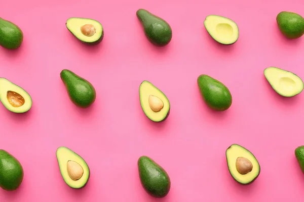 Fresh avocados on color background — Stock Photo, Image