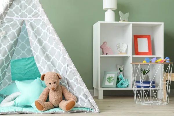 Interior of modern children's room with teepee — Stock Photo, Image